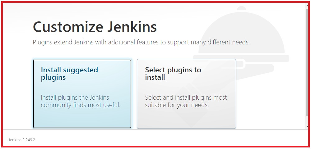 Picture showing the screen to customize jenkins